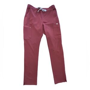 Women’s Figs burgundy maroon High waisted YOLO skinny scrub pants in Medium Tall